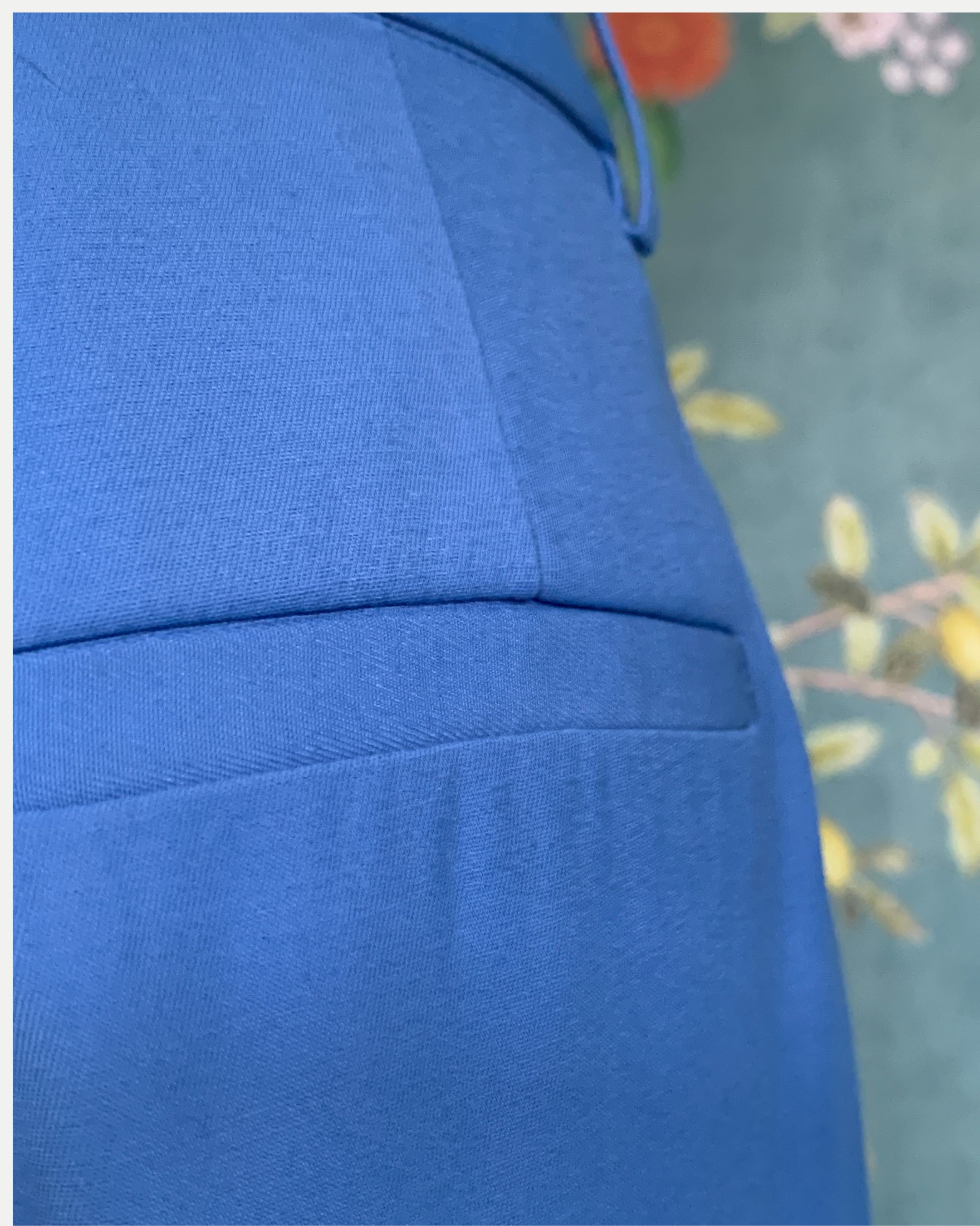 Blankytně modré  viskózové kalhoty